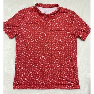 Old Fashioned Golf Performance All Over Print Stretch Golf Polo Large Football